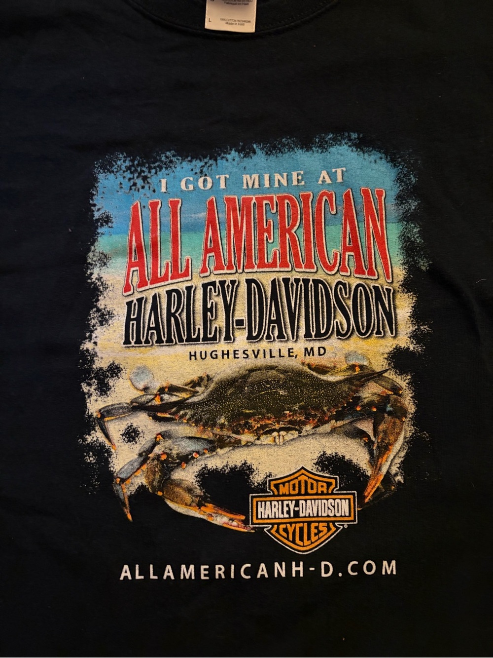 Harley-Davidson I Got Mine Hughesville, Md All American Harley Crabs summer Sz L